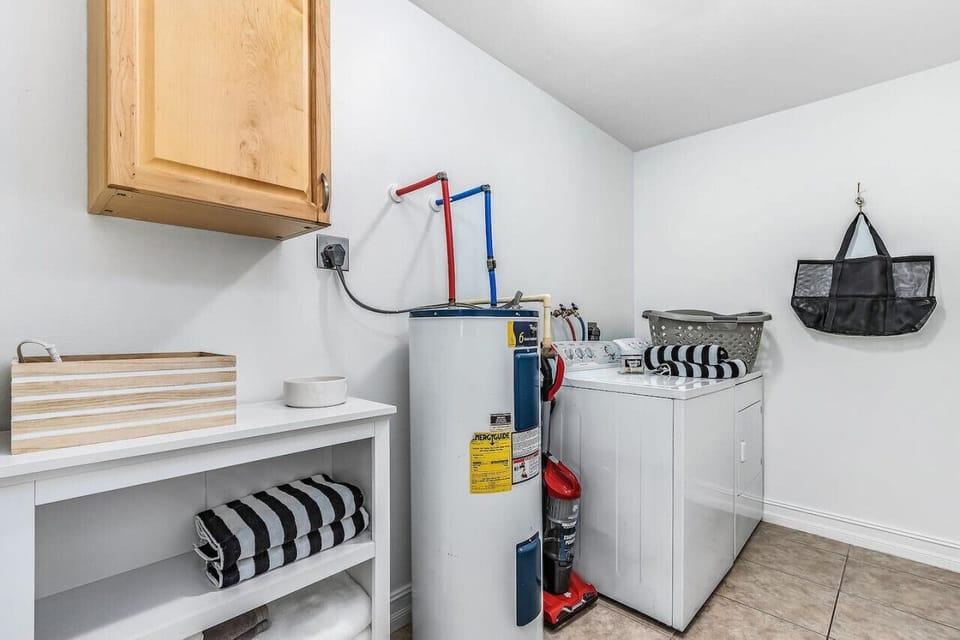 A full size washing machine and dryer for your use, Beach/pool towels are for guests