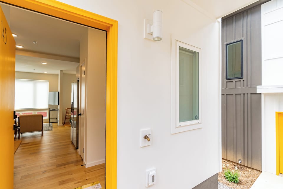 Back door into kitchen and living room on 2nd floor