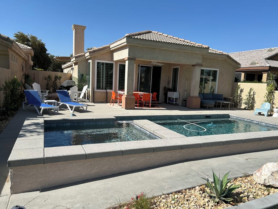 View of the Brand New Large Pool and Spa from the golf course