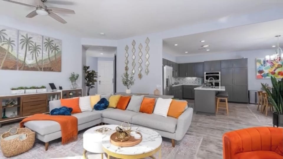 The open-concept living room & kitchen allows you to be at the center of it all.