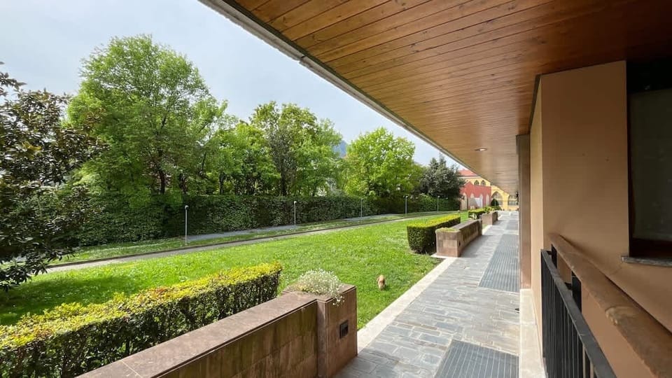 Balcony overlooking the garden