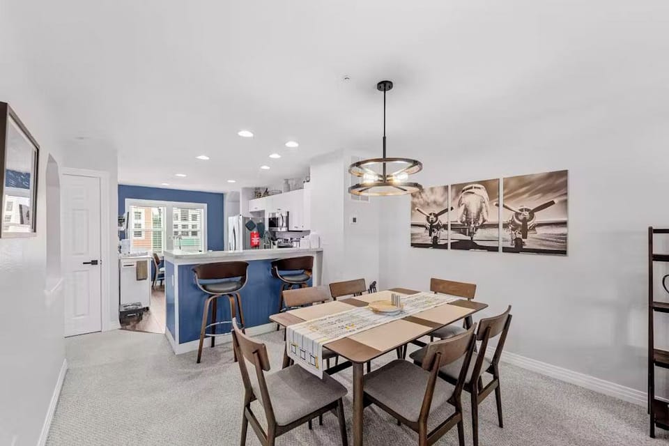Dining Room with Vintage Airplane Decor