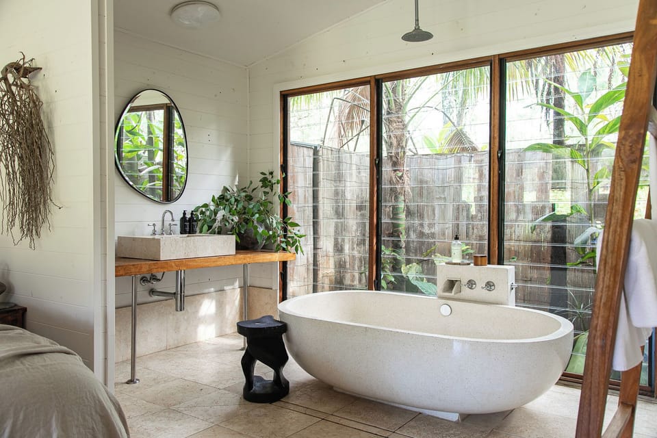 Stone baths large enough for two