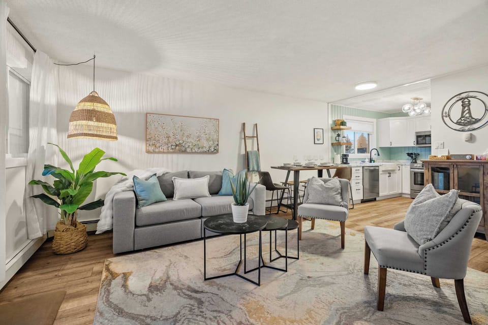 Stylish living room ideal for relaxing after the beach