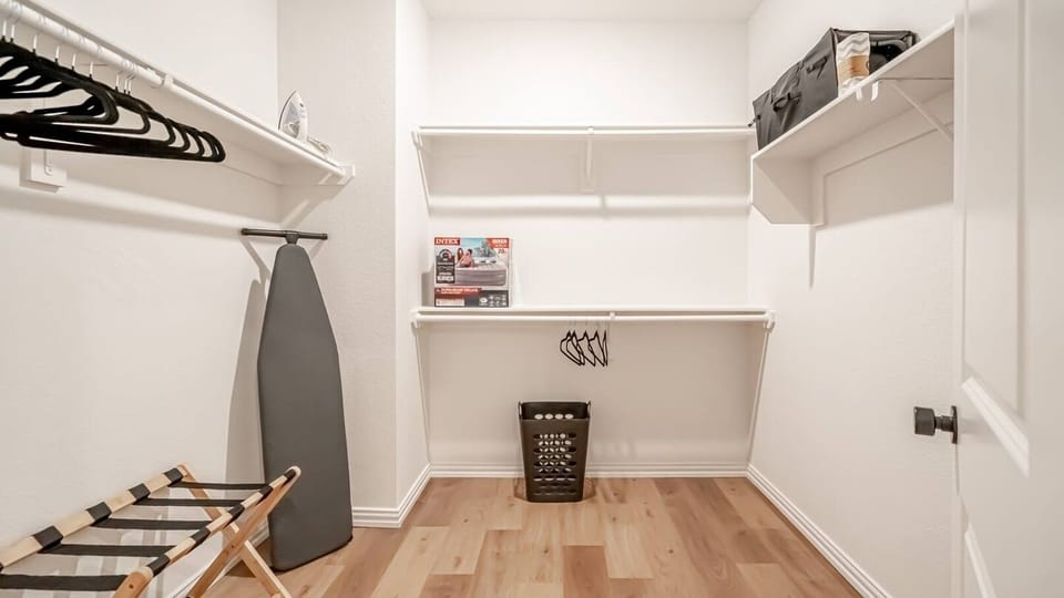 Extra spacious walk in closet!