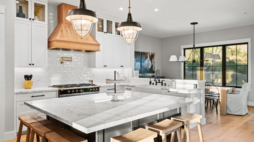 The kitchen Island is a perfect place for a charcuterie board!