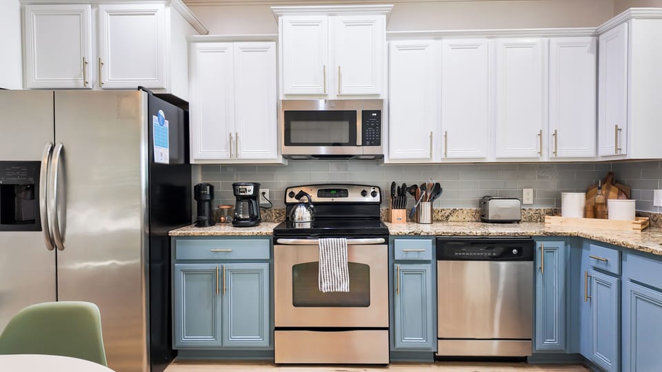 Pots, Pans, crock pot, blender, toaster, microwave