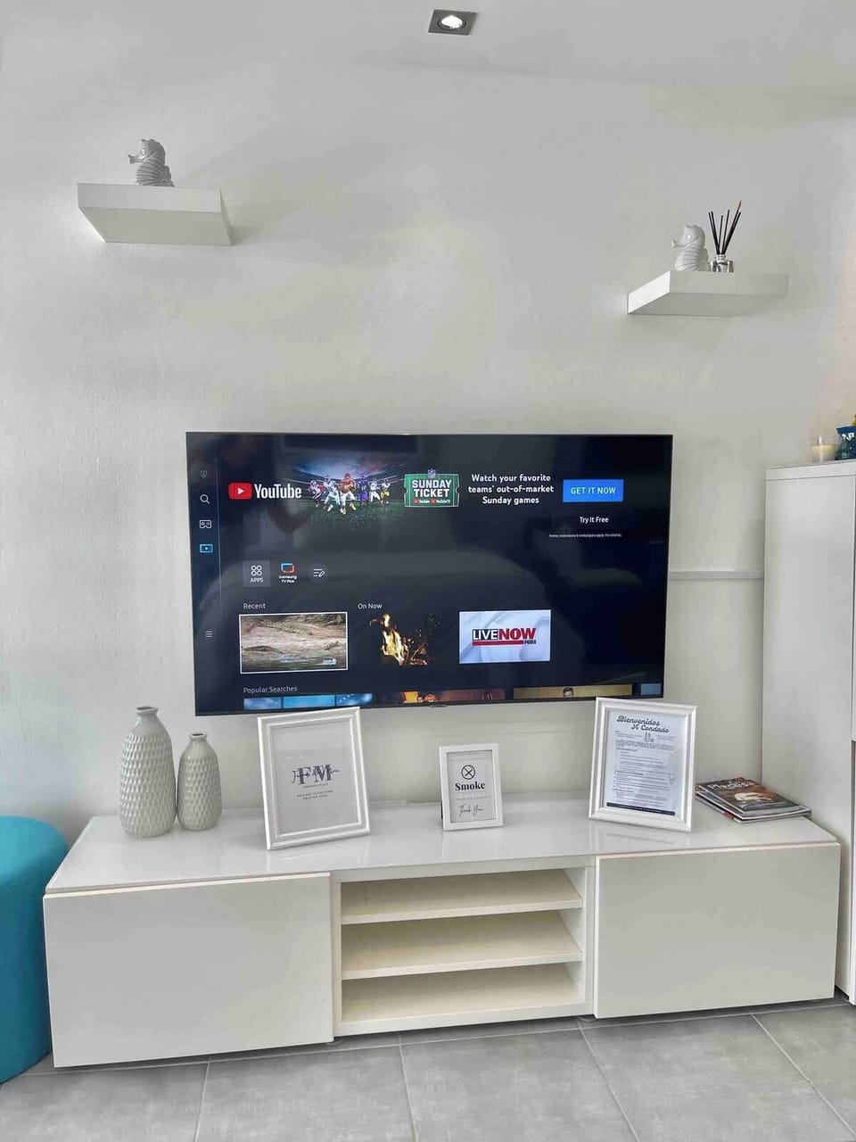 The T.V is always available for you during the stay.