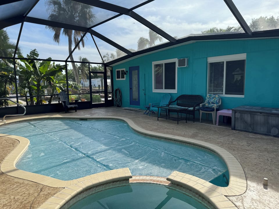 Heated pool with enclosure 
