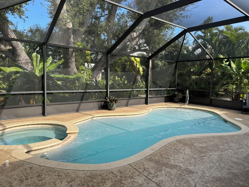 Heated pool with enclosure 