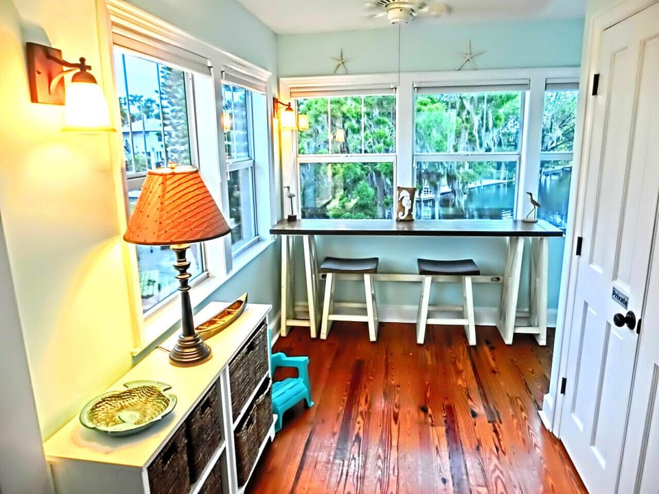 Workspace? Morning Coffee? Both with a great view of the water!