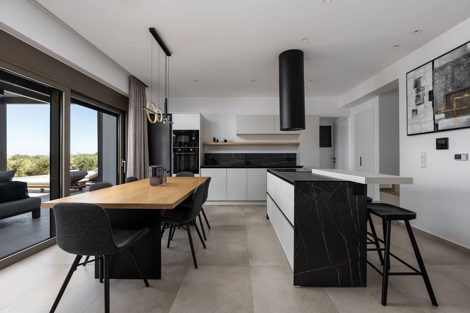 A fully equipped kitchen with modern appliances
