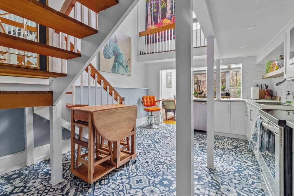 Bright, open-concept layout with loft