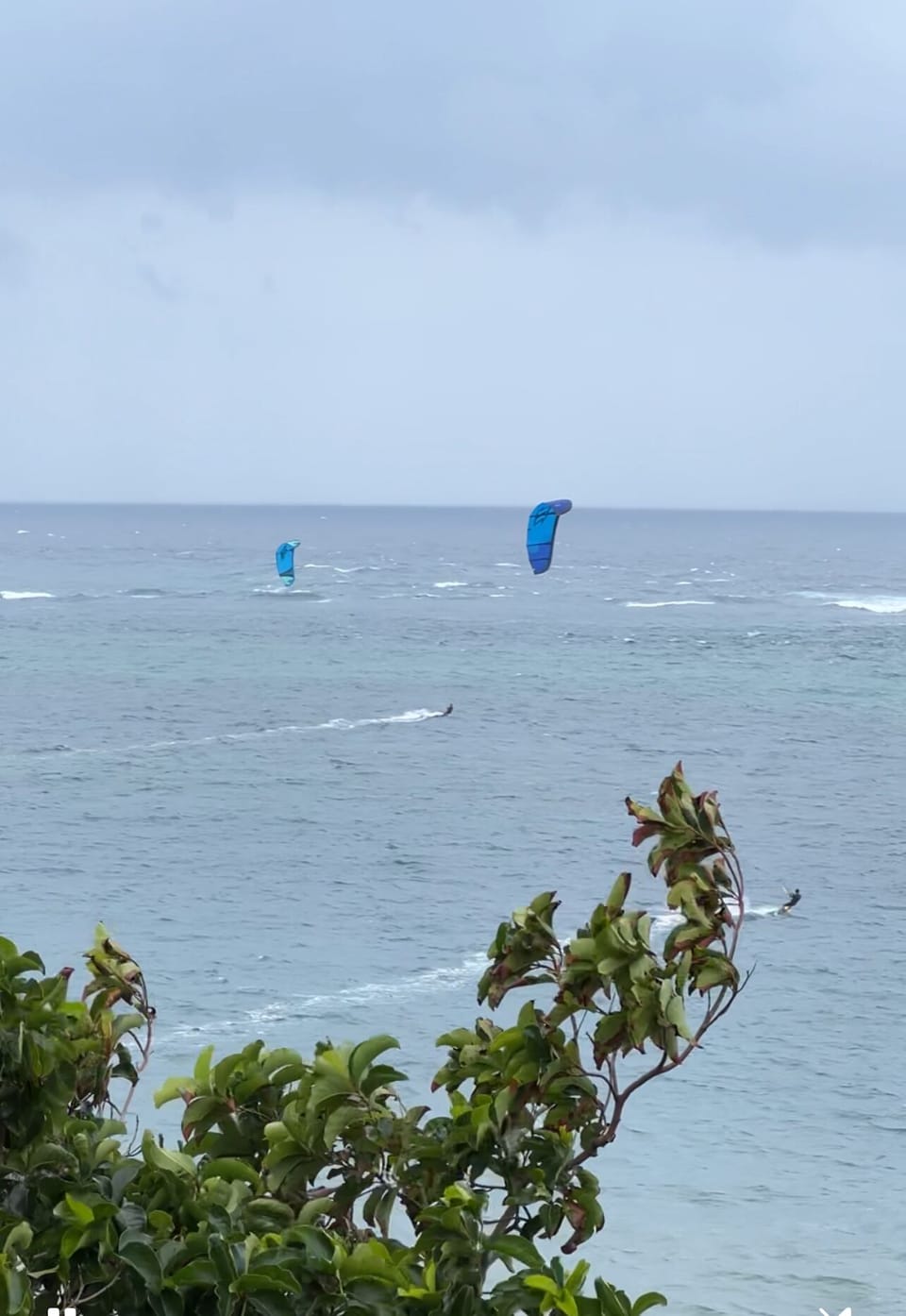 Kitesurfing in front of the house