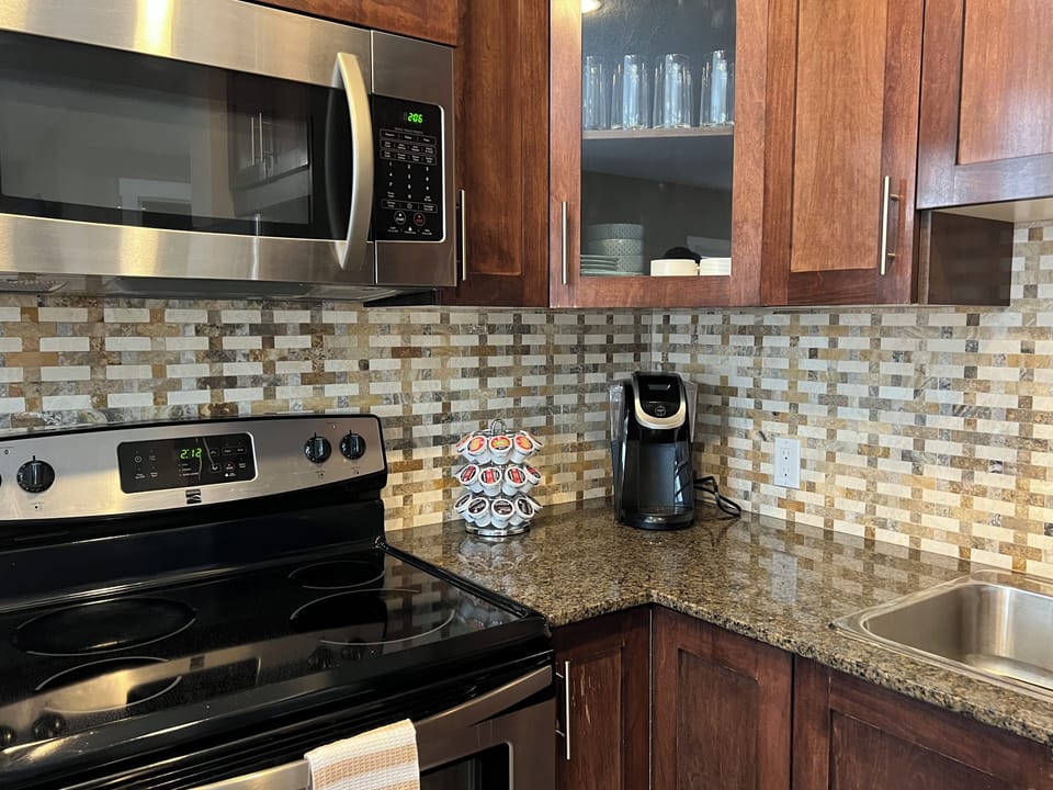 Dishes, Glasses, Cups and Cutlery provided