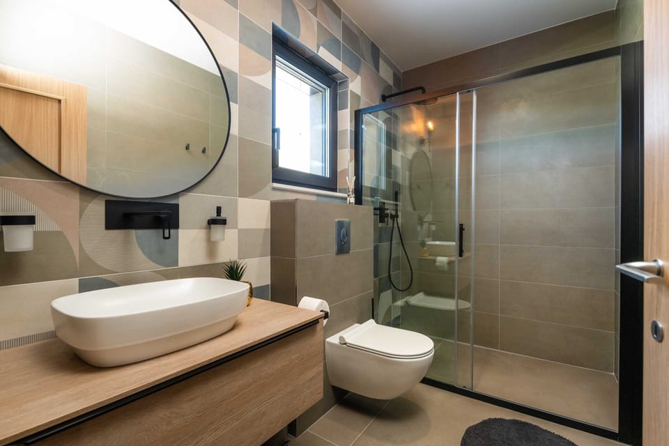 Villa (Two Bedroom Villa with Terrace and Sw) | Bathroom | Shower, towels