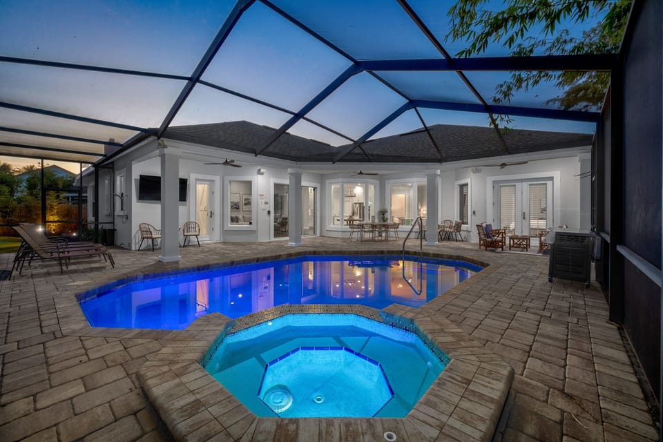 All year-round summer nights by the heated pool