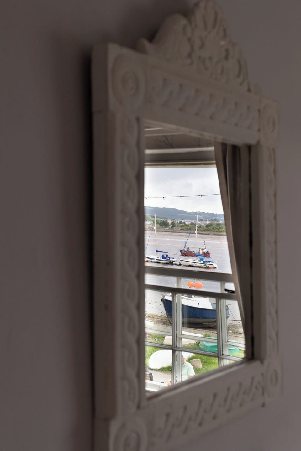 Water view cottage holiday rental conwy main bedroom mirror
