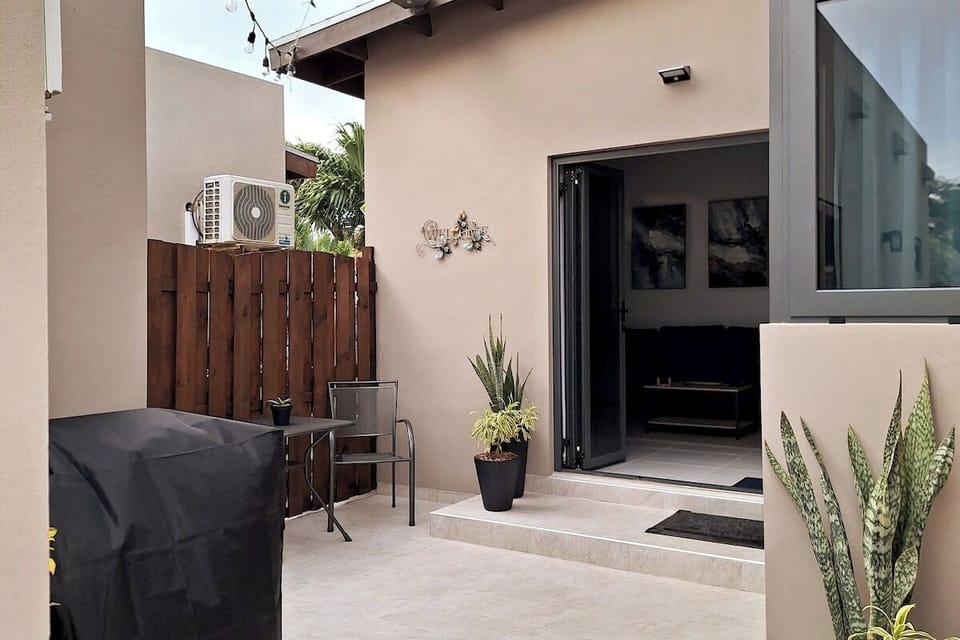 BBQ grill and outdoor sitting area