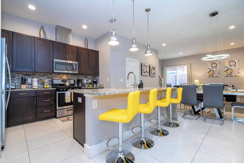 Open-concept kitchen with sleek design and high-end features