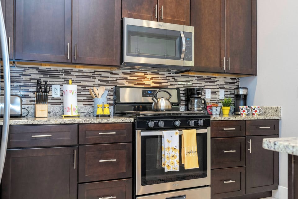 Stylish kitchen with all essentials for family meals