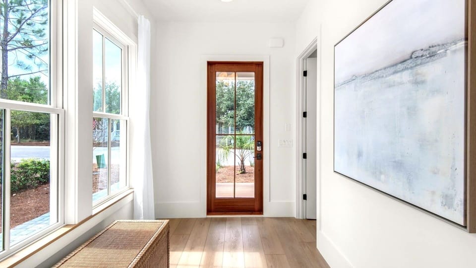 Light filled interior.