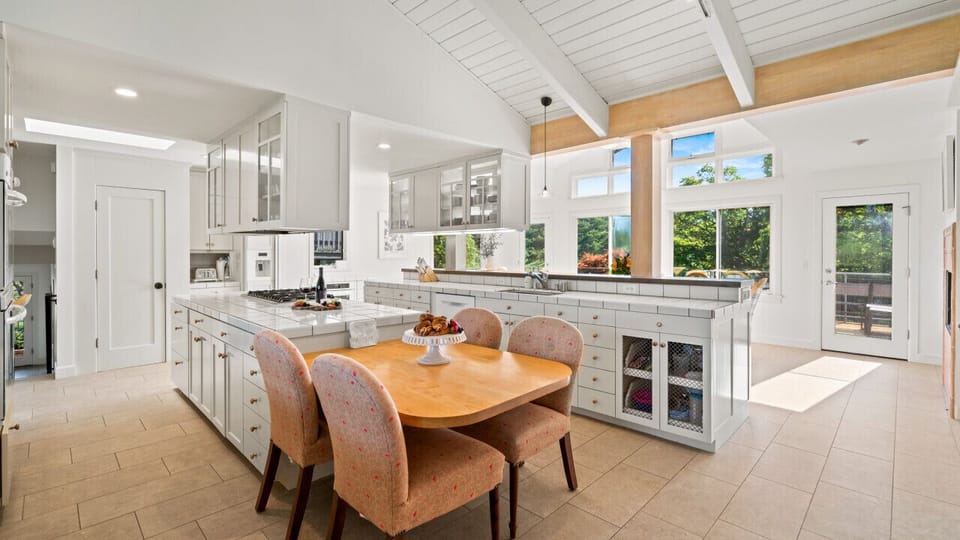 Make a home cooked meal in the kitchen to enjoy in the dining area