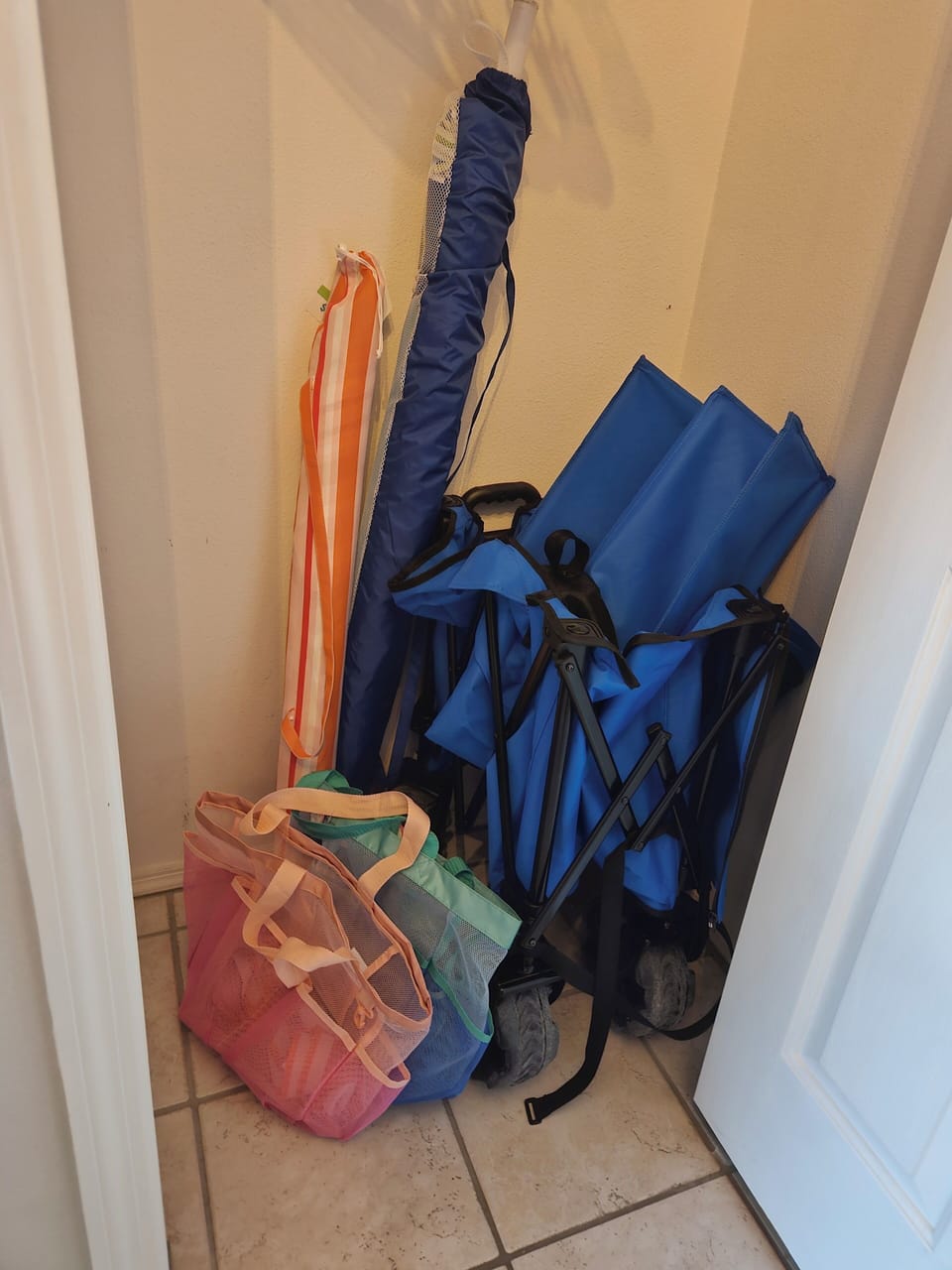Beach Equipment in Entry Closet