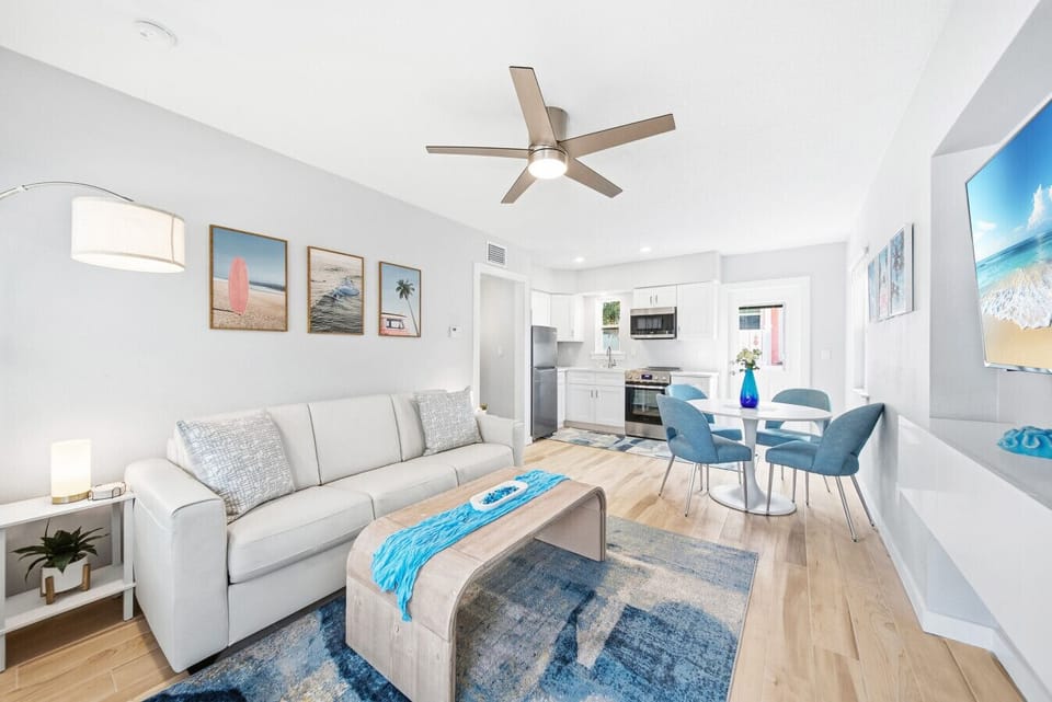 Living room with beach theme decor