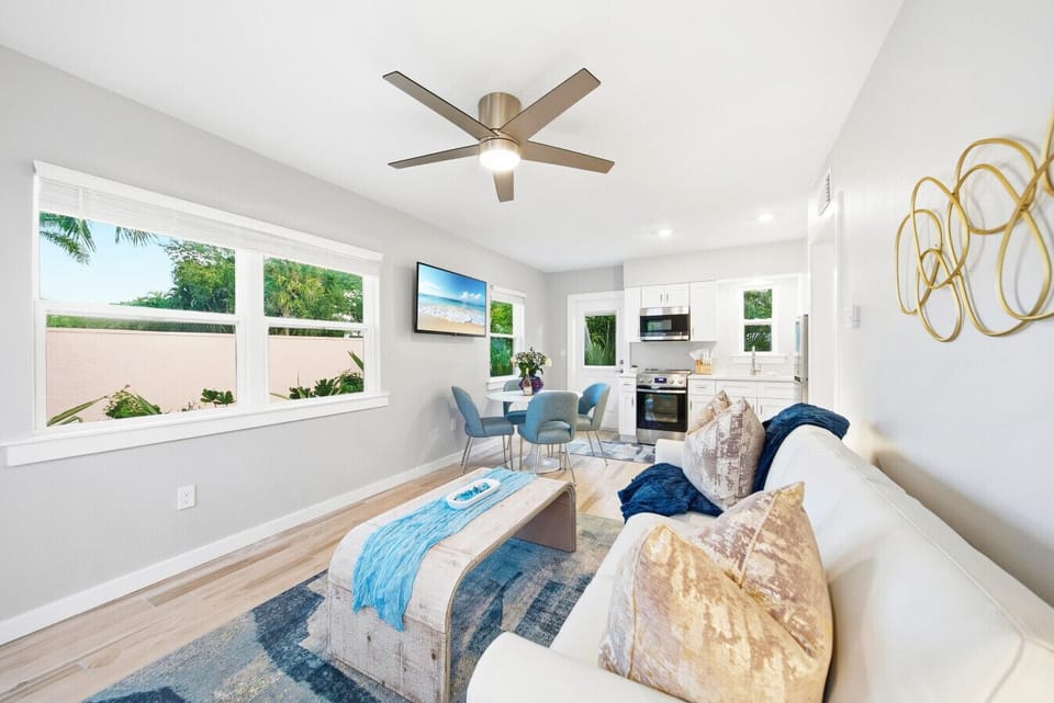 Coquina`s windows look out to private patio