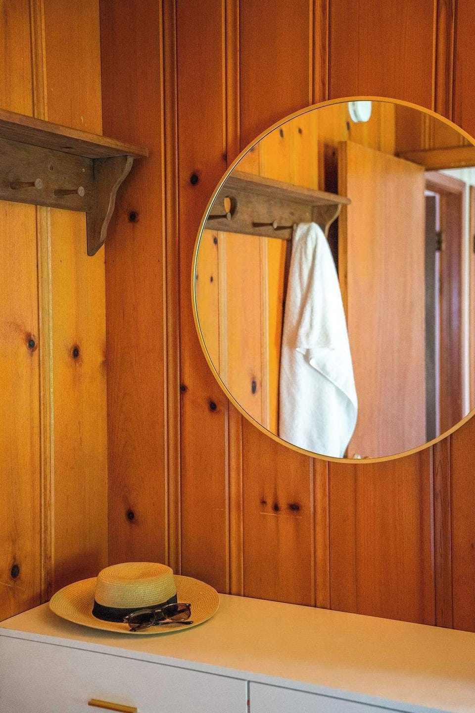 A place to hang your hat… or your towel in this main-floor bedroom