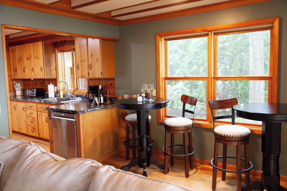 Bar-height tables perfectly placed so you never miss a moment.