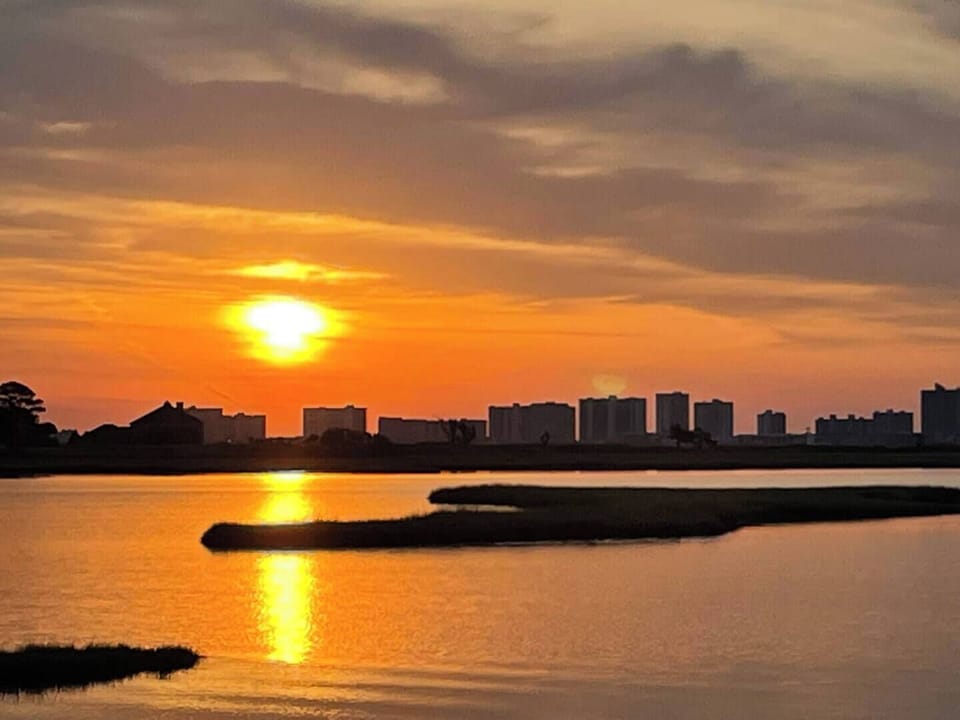 Sunrise over condo row