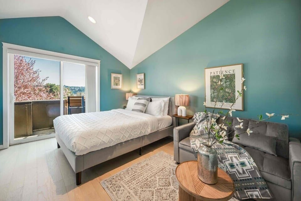 Here is the master bedroom on the top floor