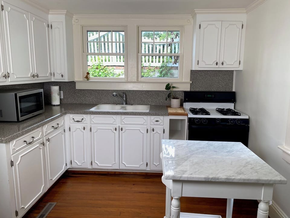 Enjoy the kitchen with coffee maker and electric hot water heater for tea.  Mmm.