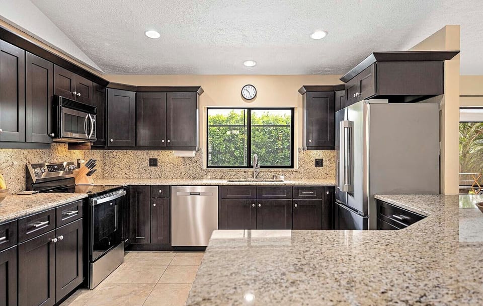 Large Kitchen with Stainless Appliances