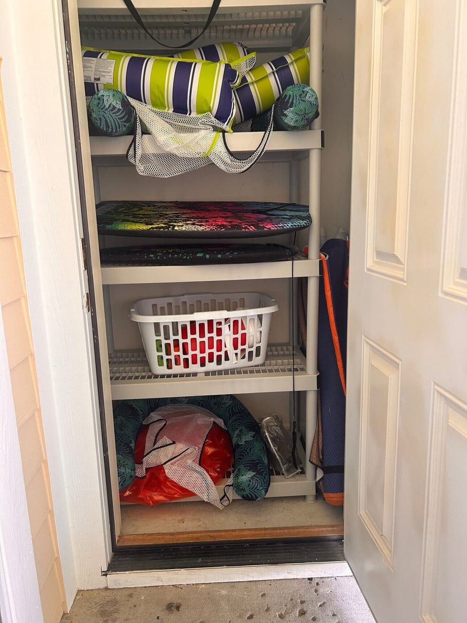 Balcony Storage with Beach and Pool supplies
