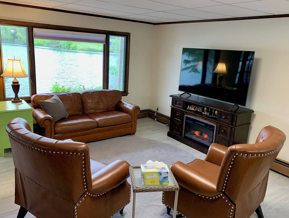 Watch your favorite show or just stare out the window.