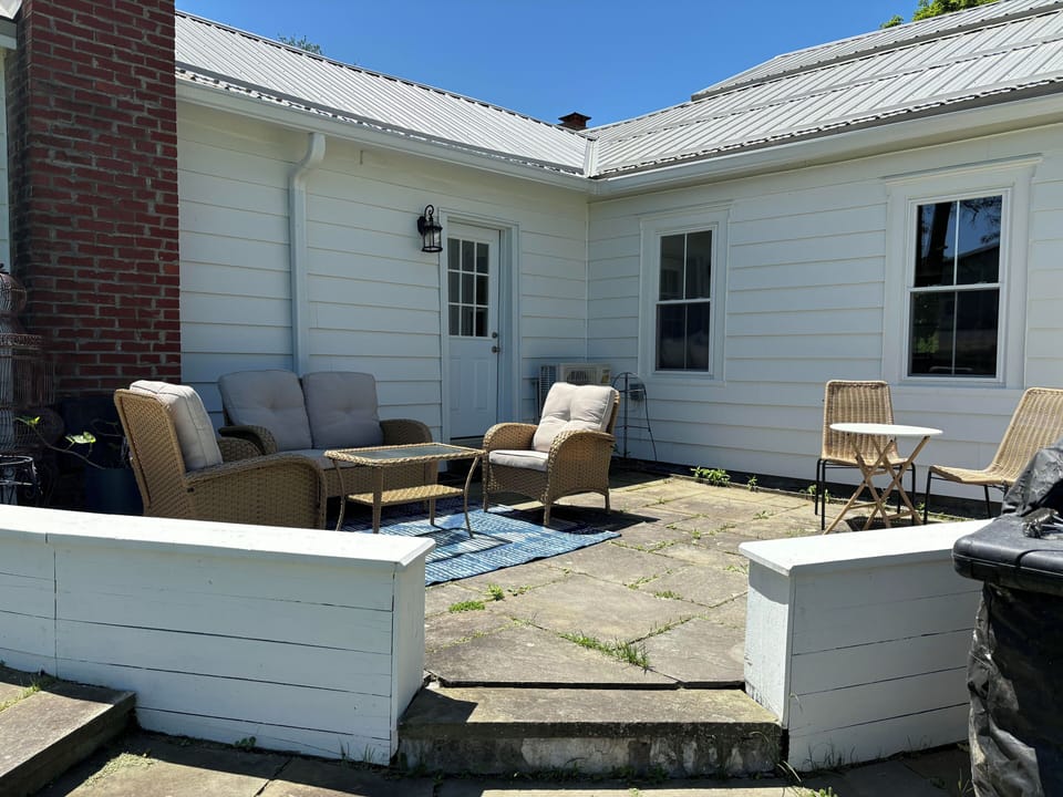 Relax on the lounge patio and savor the peaceful countryside views.