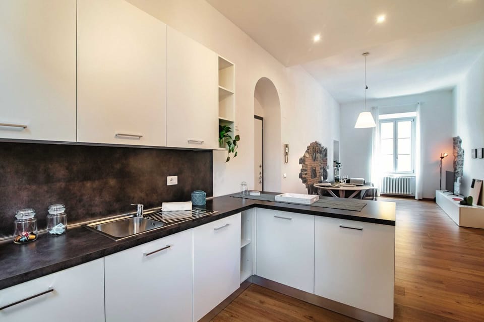 Apartment | Private kitchen | Full-size fridge, microwave, oven, stovetop