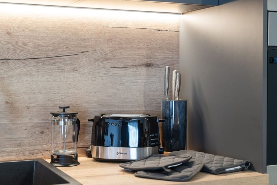 Exclusive Villa | Private kitchen | Full-size fridge, microwave, oven, stovetop