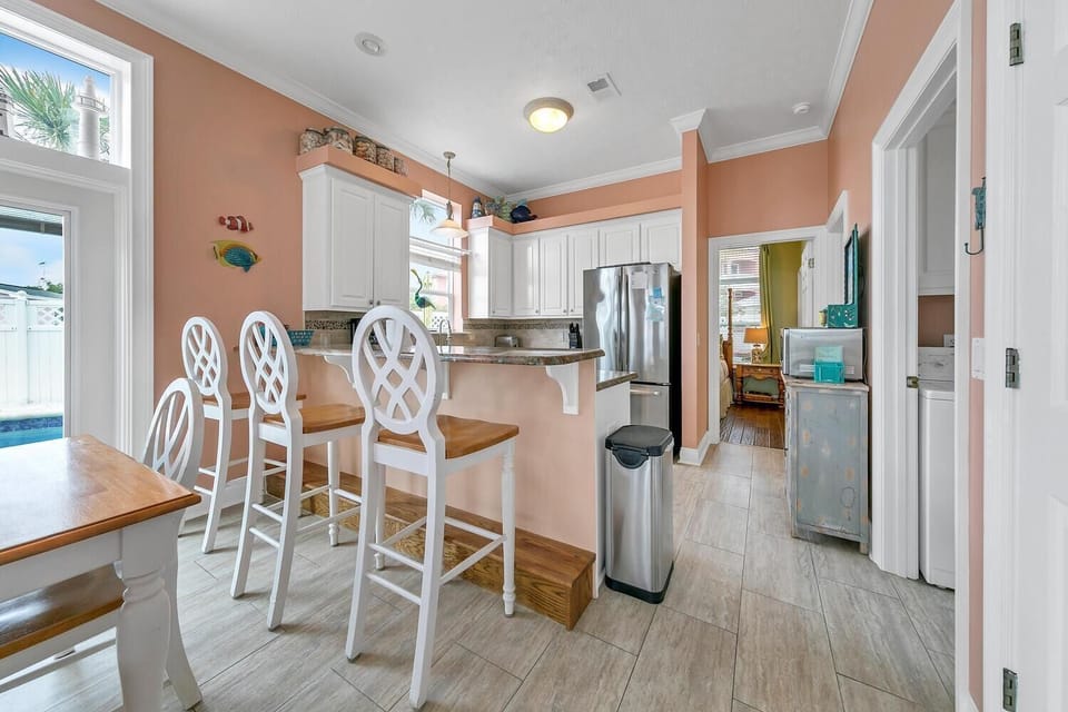 House, Multiple Beds (Blue Turtle Beach House) | Private kitchen | Oven, cookware/dishes/utensils
