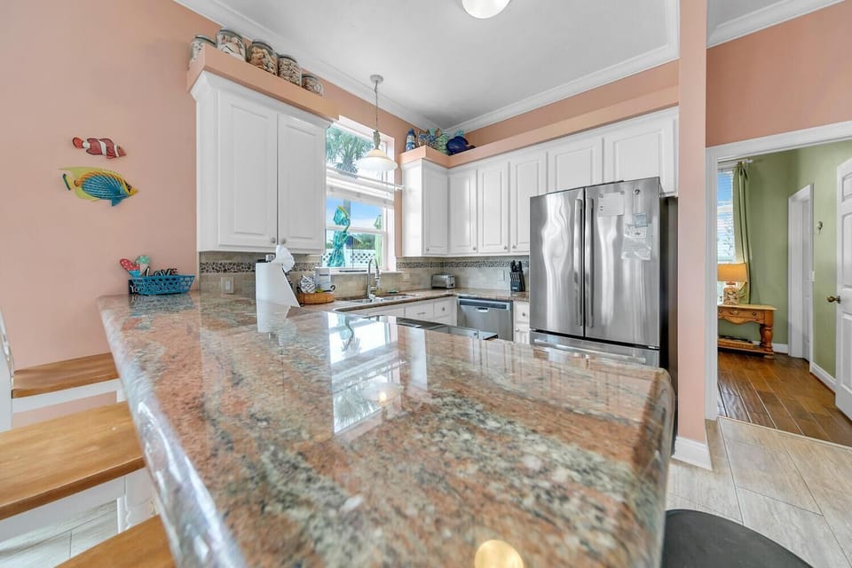 House, Multiple Beds (Blue Turtle Beach House) | Private kitchen | Oven, cookware/dishes/utensils