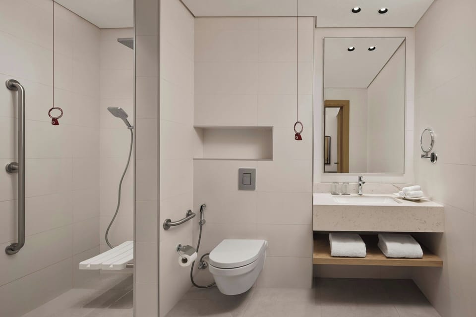 Hair dryer, bathrobes, slippers, bidet