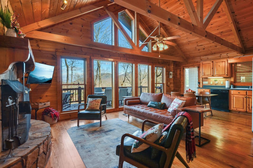 Upstairs living room; open concept.