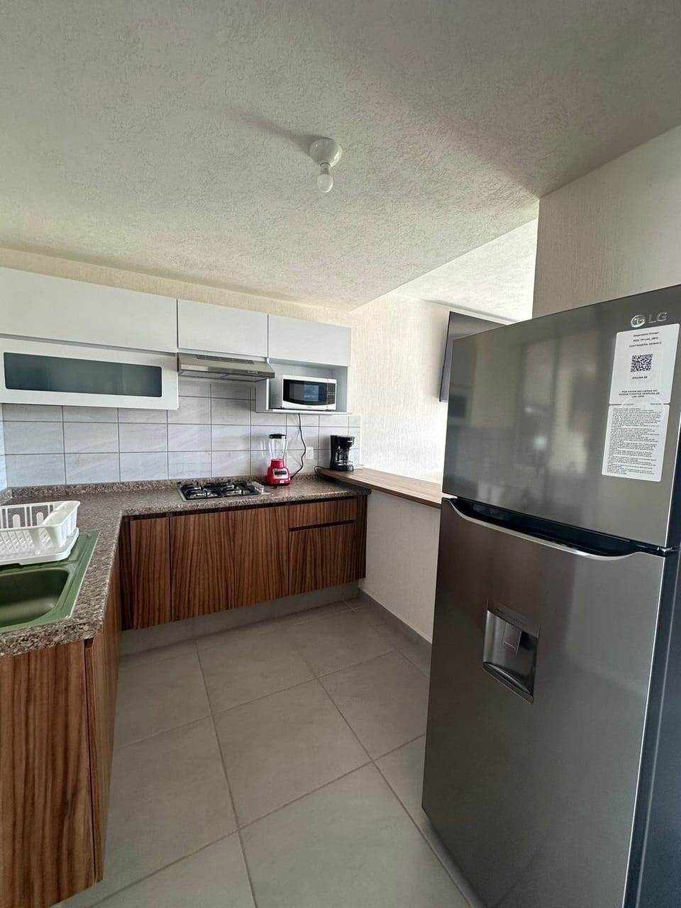 Fridge, microwave, dishwasher, blender
