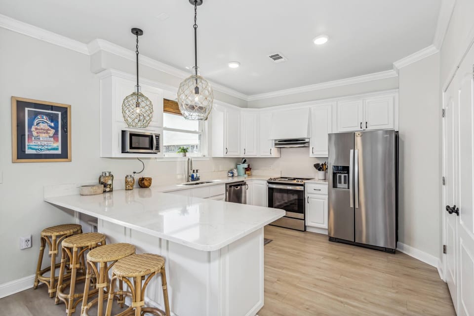 Kitchen plus bar area. Plenty of room and all of the tools you need!