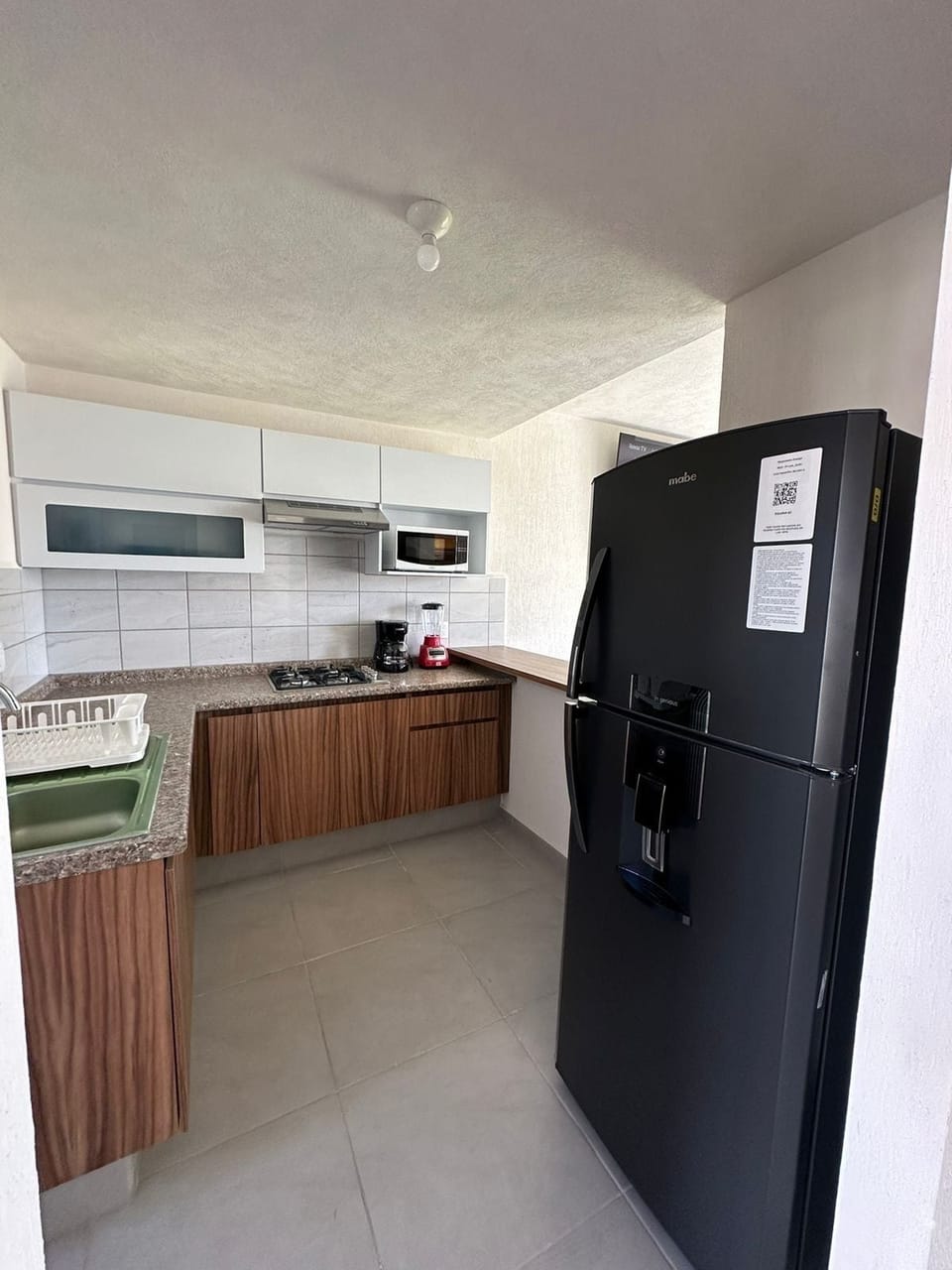 Fridge, microwave, dishwasher, blender