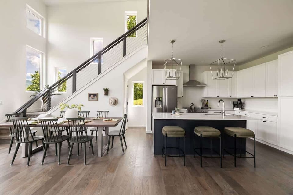 From breakfast spreads to evening wine, this open dining space invites connection and conversation.
