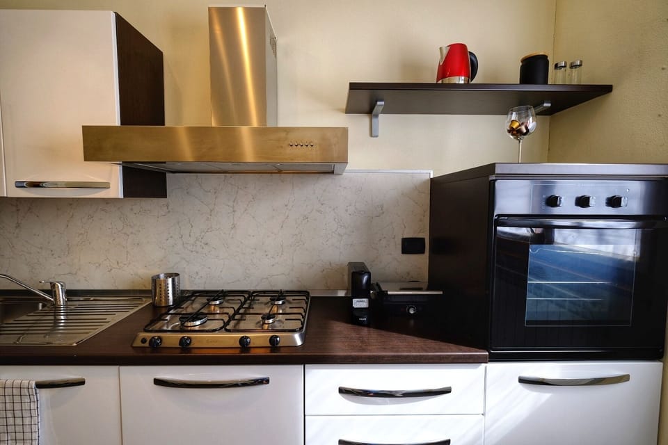 Apartment, Balcony, Lake View | Private kitchen | Full-size fridge, oven, stovetop, espresso maker